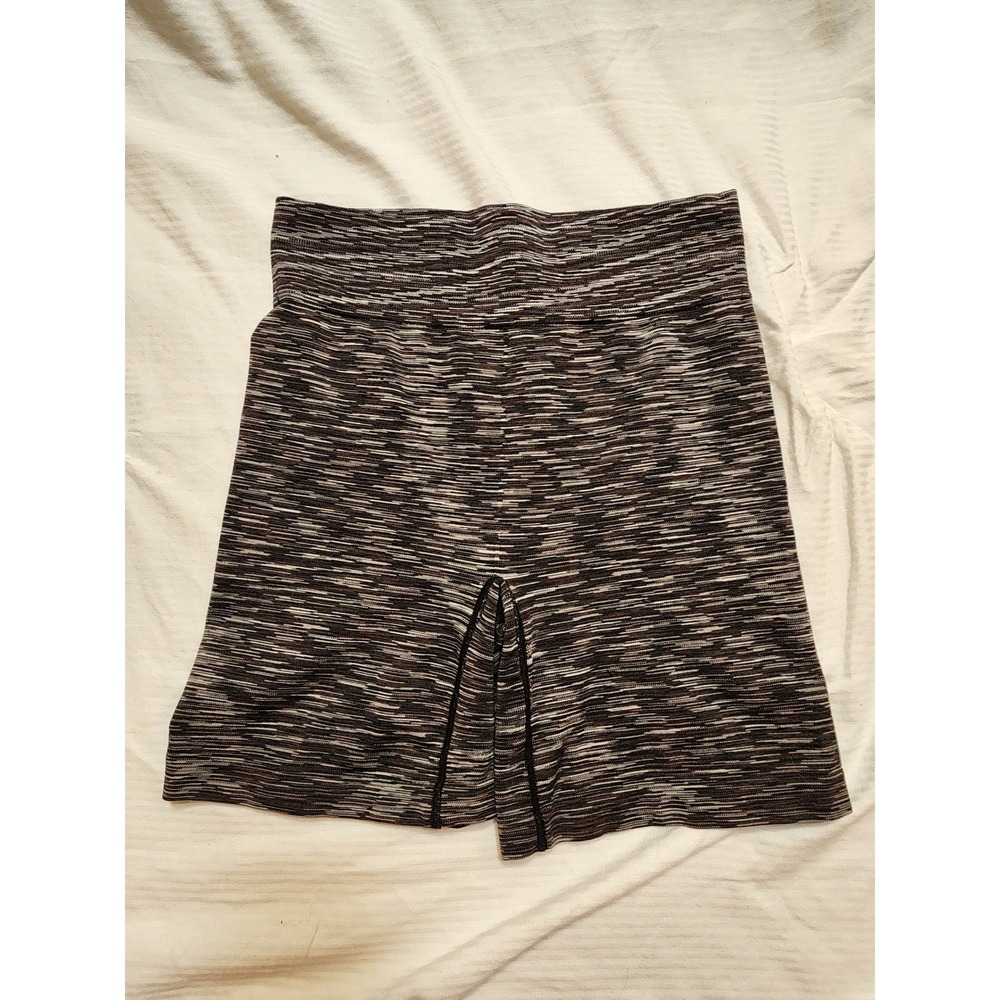 Aerie Chill Play Move High Waisted Bike Shorts Space Dye Black White Medium
